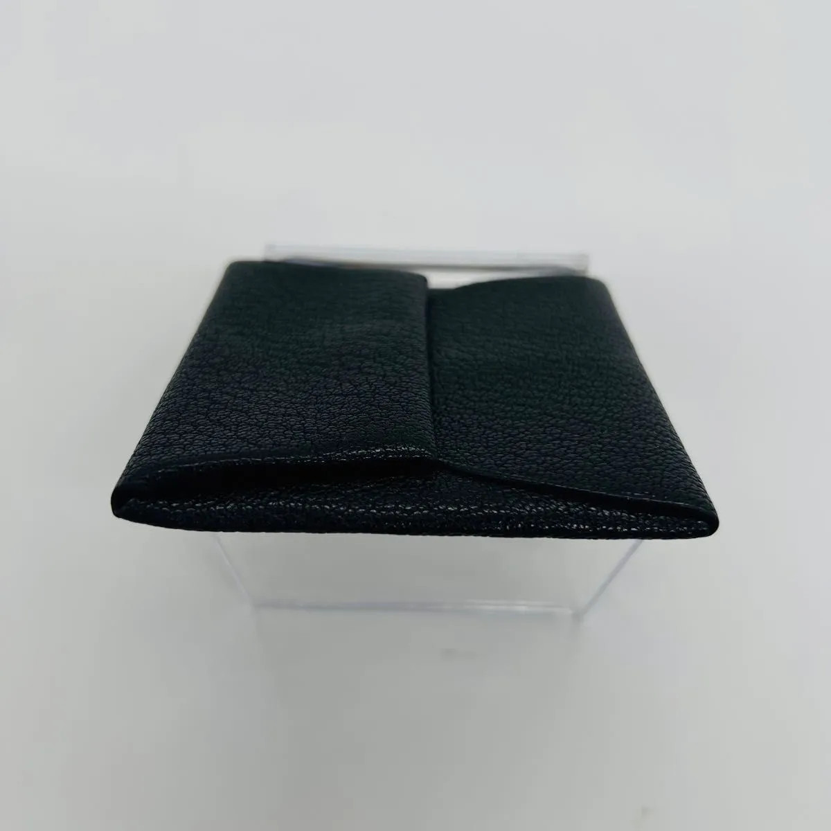 HERMES Bastia H-engraved Coin Purse Black Leather