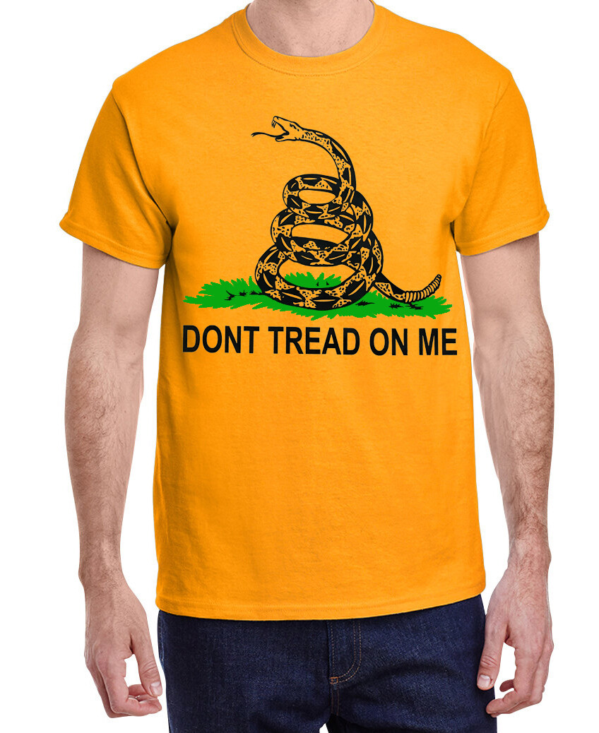 Mens Don’t Tread on Me T-shirt Gadsden Flag Clothing Apparel 2nd Amendment Tee