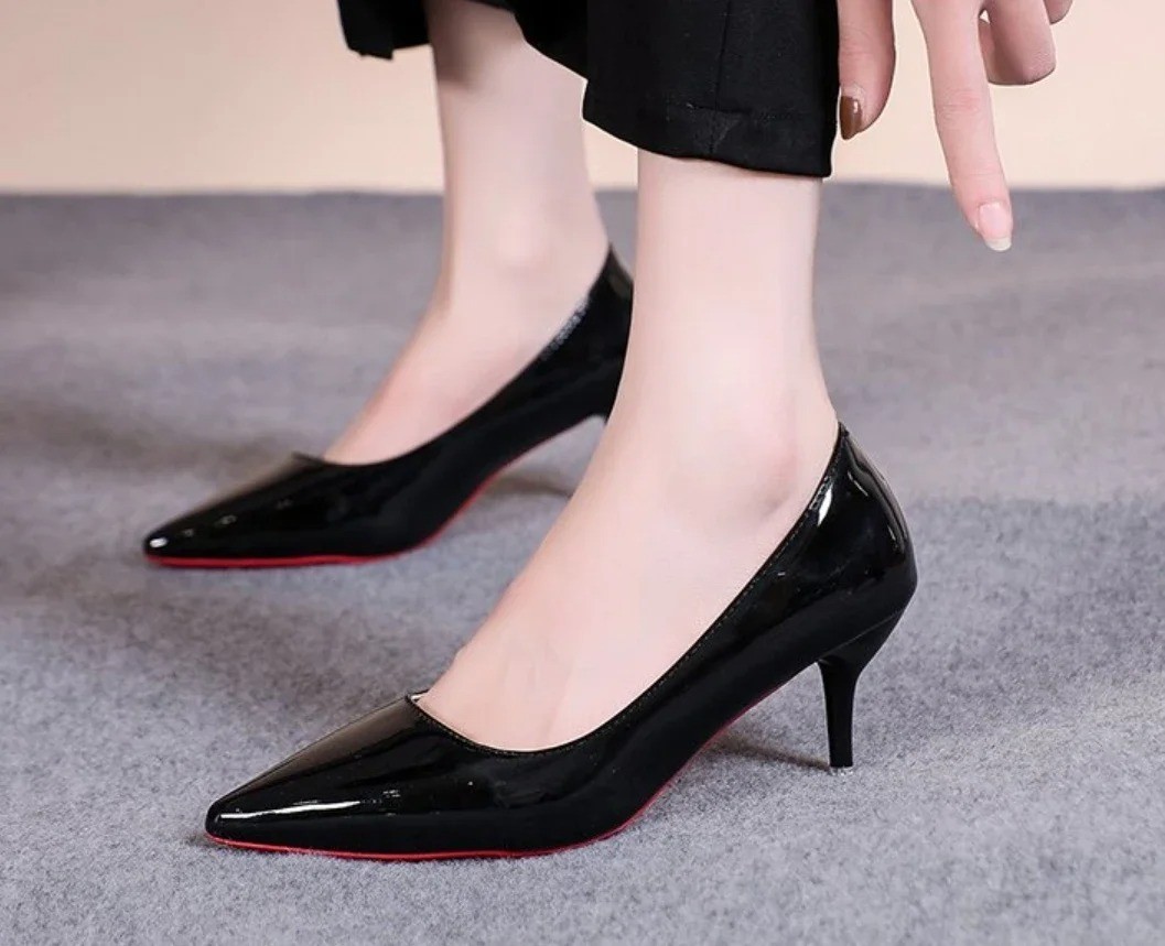 Women Pointed Toe Patent Leather High Heels Stiletto Party Dress Pumps Black