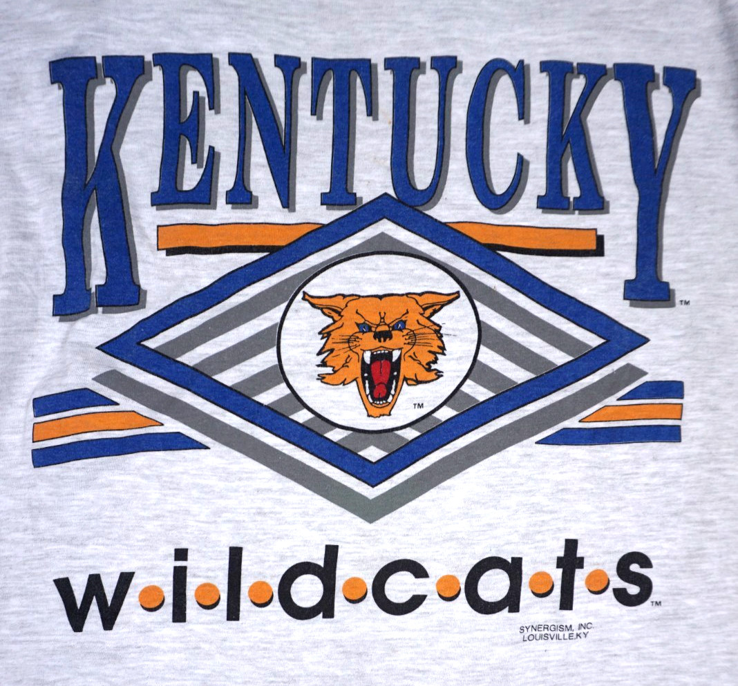 Vintage Kentucky Wildcats T Shirt Mens Medium 90s Basketball Single Stitch Tee
