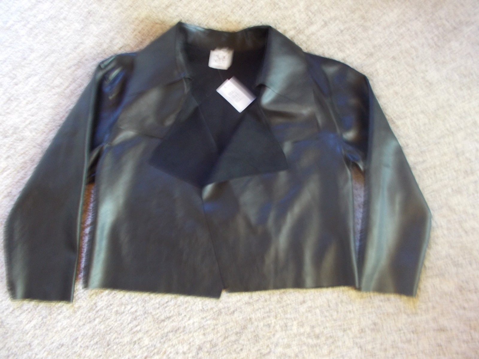 NWT $324 PLANET Lauren G Faux Black Suede Leather Jacket Microfiber sz 1 6 8 S M