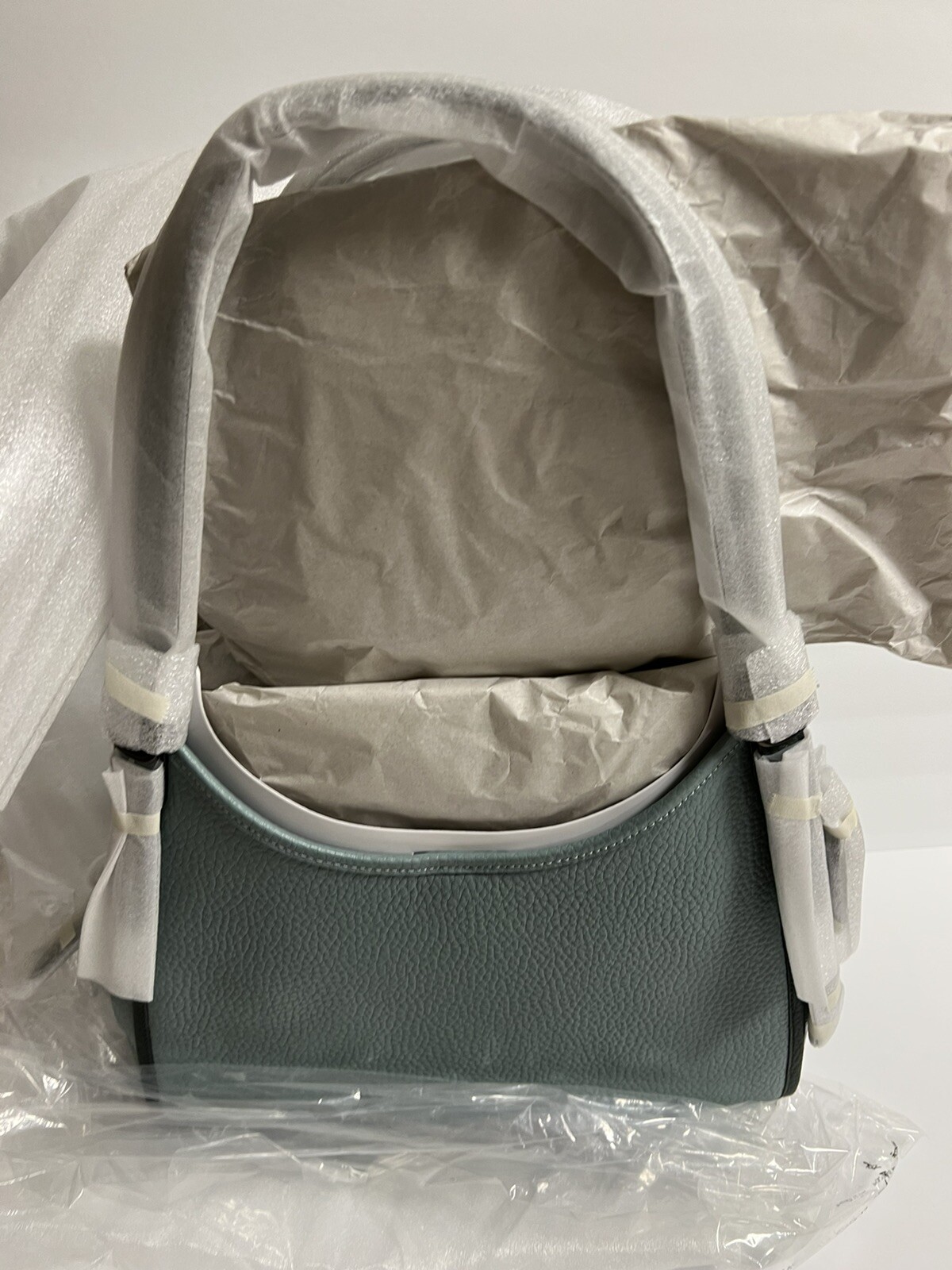 ❤️Coach Lori Pewter/Sage Multi Color Blocked Leather Shoulder Bag
