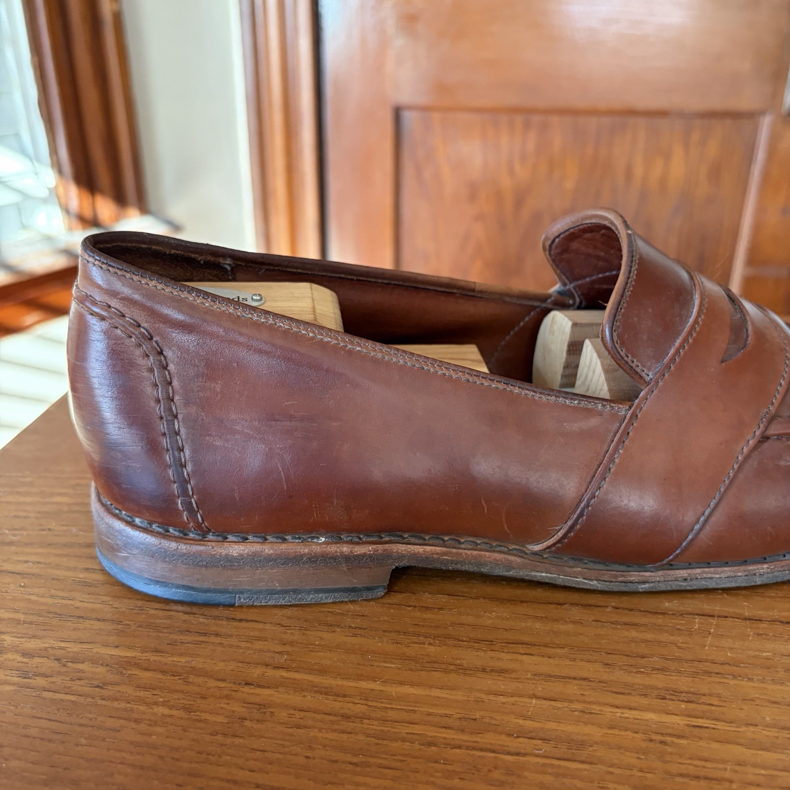 ALLEN EDMONDS 13EEE NATURAL SHELL CORDOVAN RANDOLPH LOAFERS SHOES 13 3E