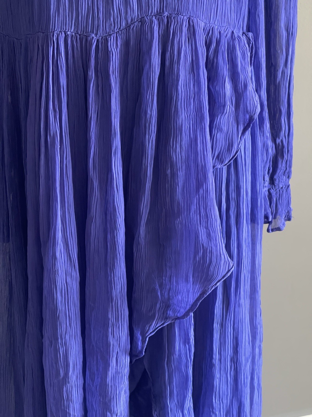 Sundance Woman’s Embroidered Long Ruffle Purple NWT Chiffon Maxi Dress Medium