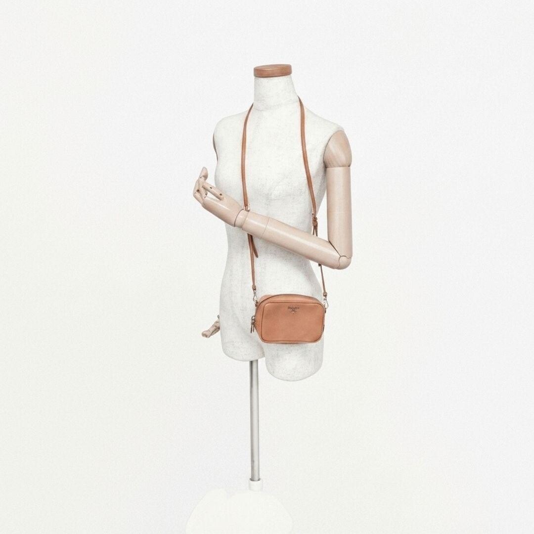 Prada Saffiano Leather Camel Camera Bag Crossbody Gold Hardware Auth