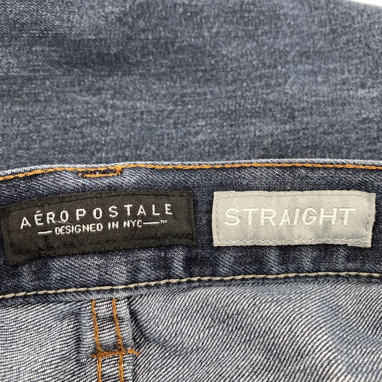 Aeropostale Designed in NYC Men’s 32×32 Straight Fit Dark Denim Jeans – Soft
