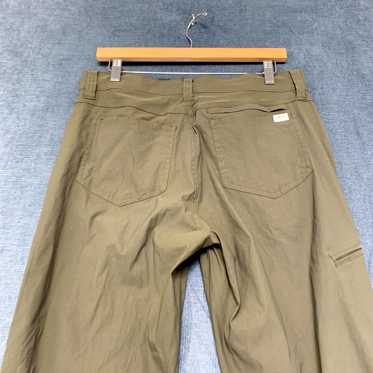 Orvis Tech Pants Mens 32×30 Beige Water Repellent 2 Way Stretch Travel Hiking