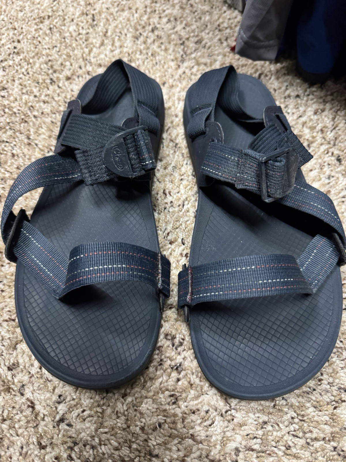 Chaco Men’s Black Adjustable Strap Sport Sandals Synthetic Upper Rubber Sole