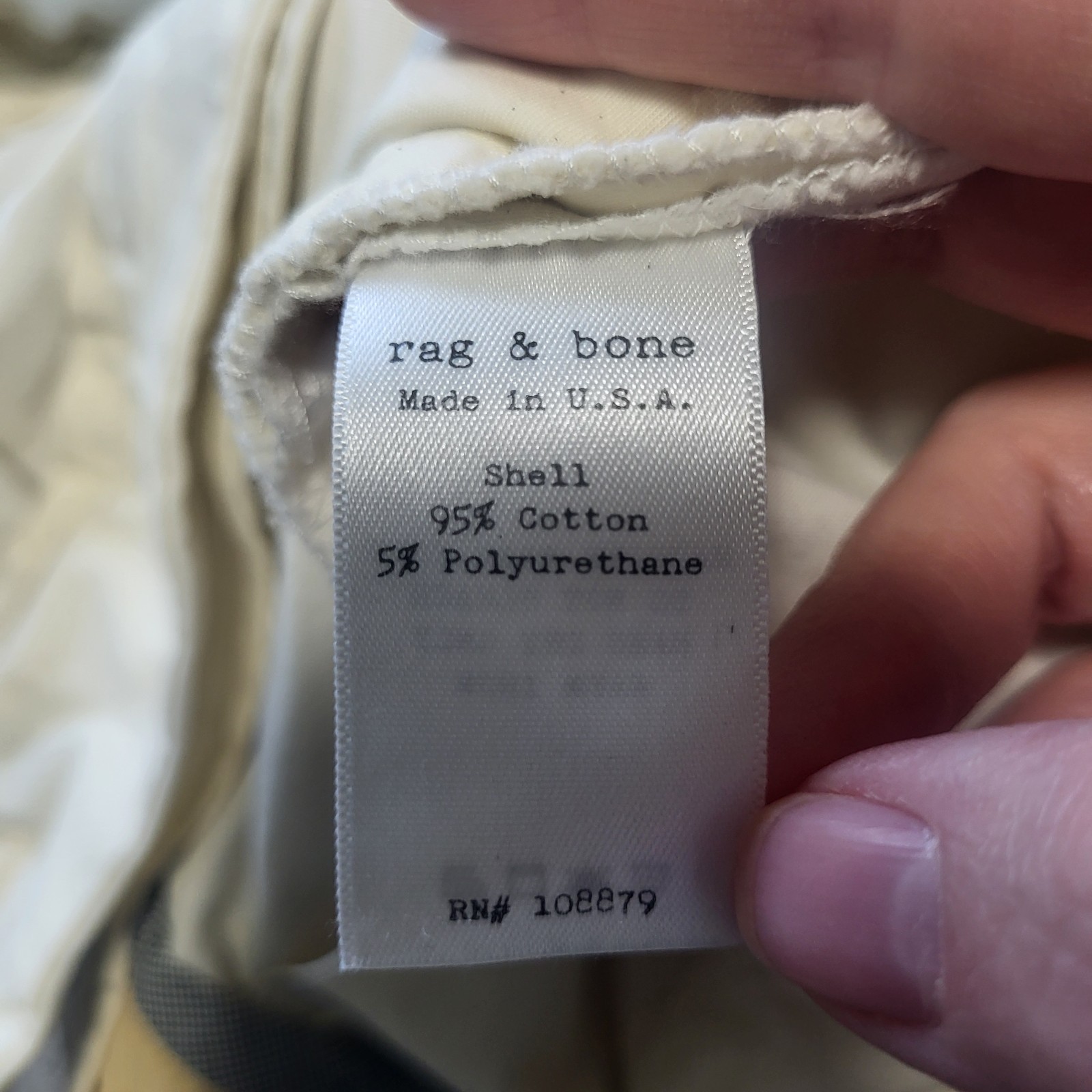 Rag & Bone Womens Pleated Pants Cream Size 8 Made in USA Cotton Trousers