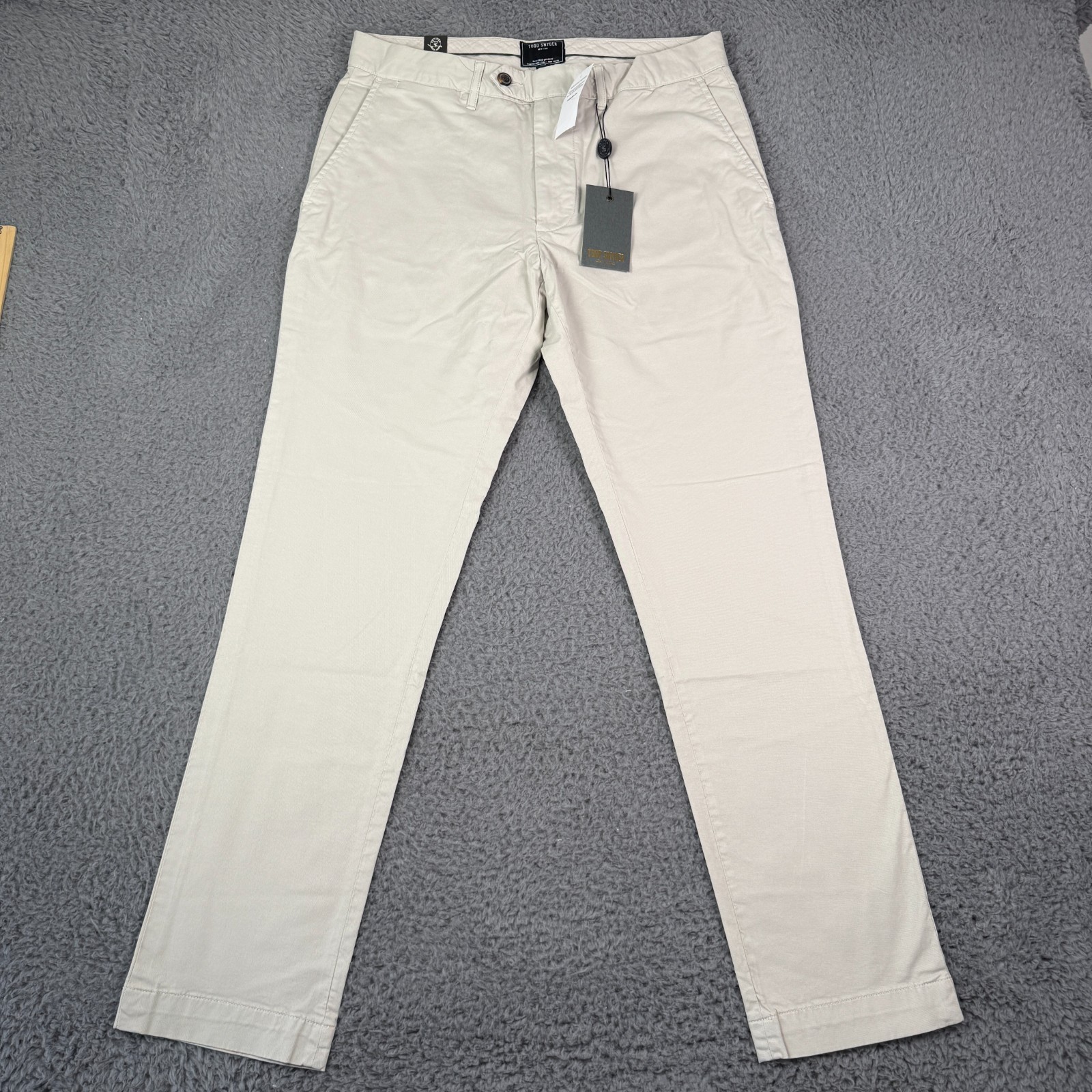 Todd Snyder Pants Mens 31×30 Bone Khaki Tab Front Chino Straight Fit Stretch NEW