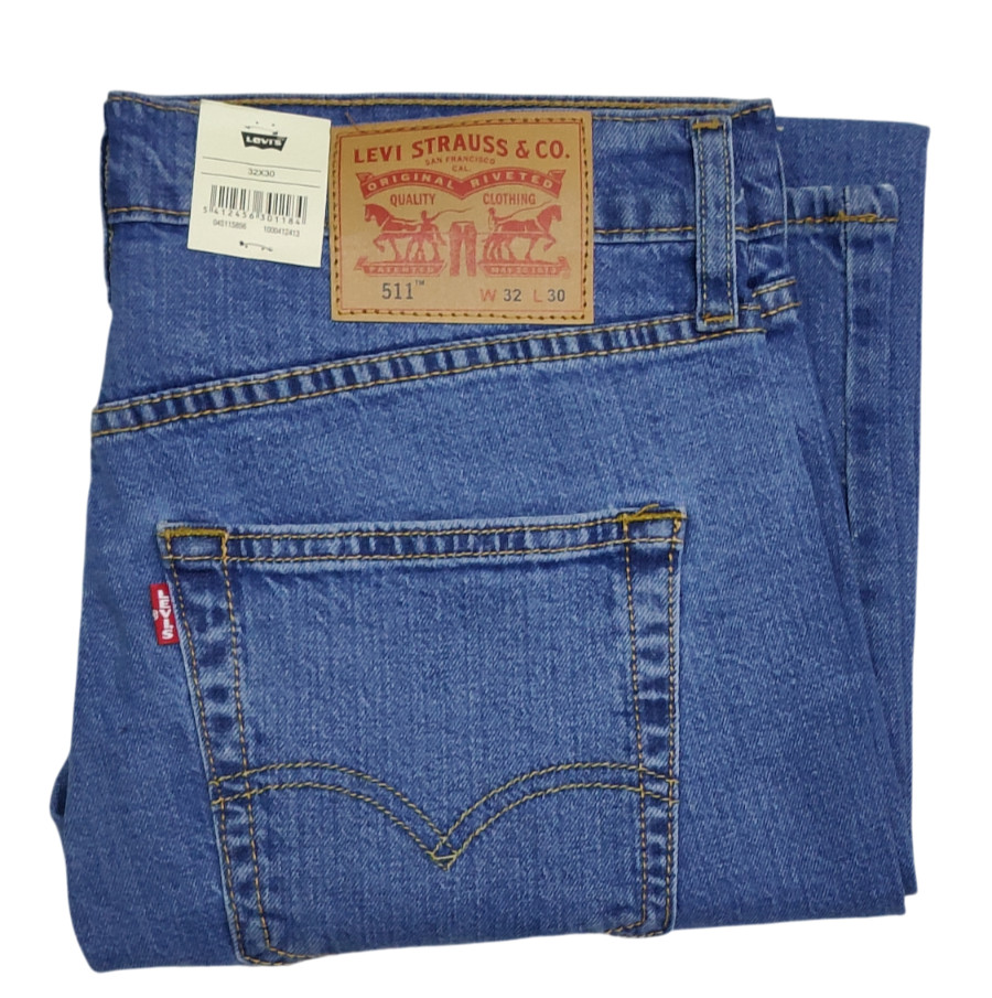 Levis 511 Slim Fit Jeans Mens Blue Denim Stretch Pants 30 31 32 33 34 36 38.
