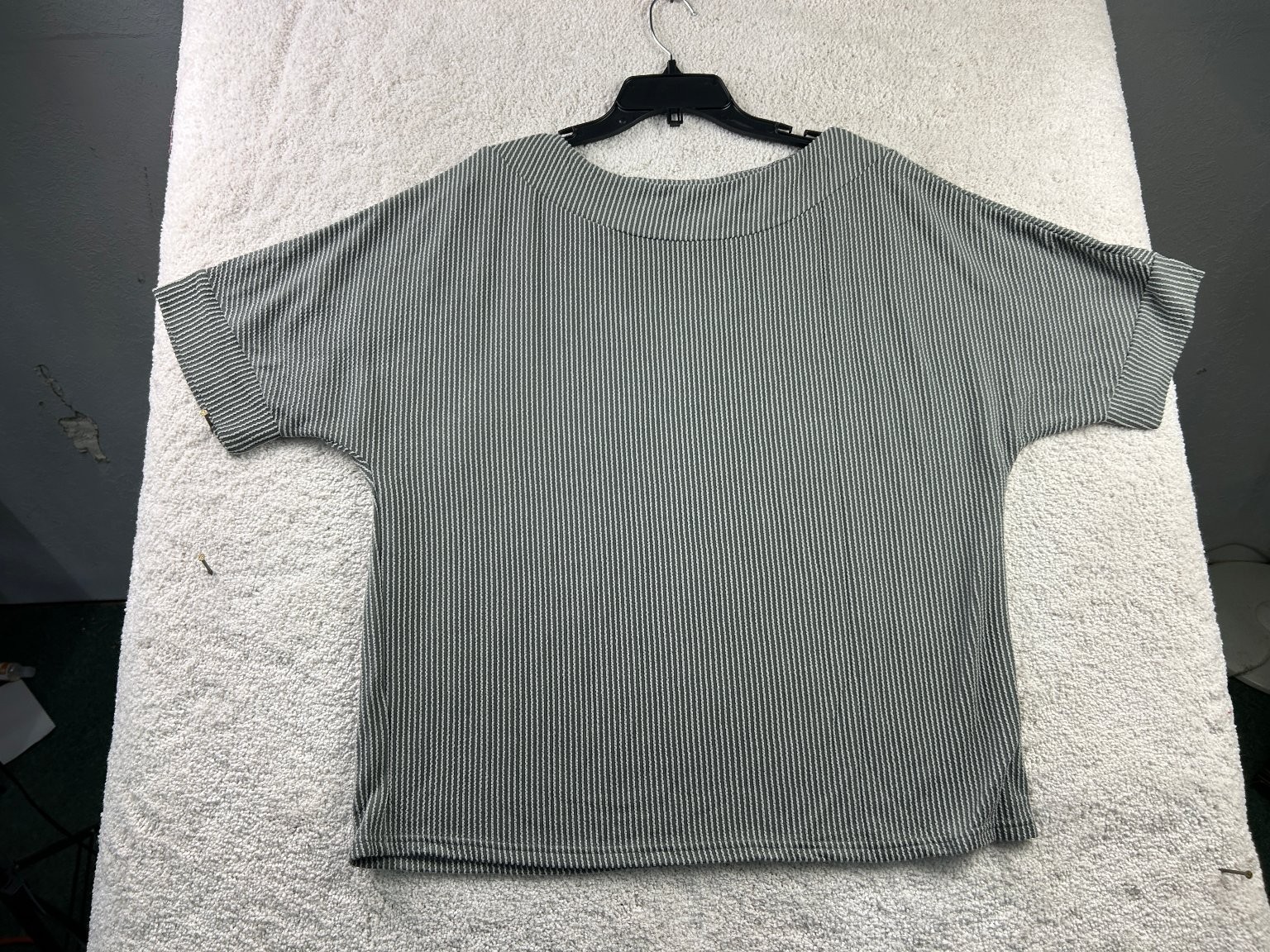 Women’s Striped Ribbed Knit Top Size S Polyester Viscose Elastane