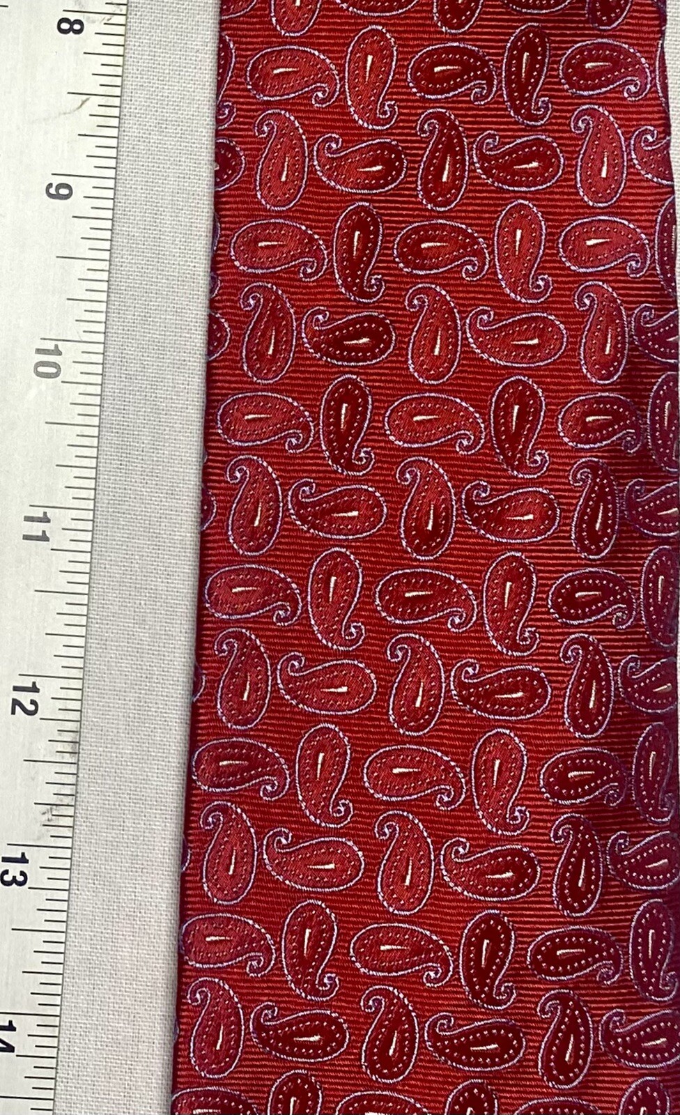 NORDSTROM ALL SILK AMERICAN MADE MEN’S RED PAISLEY WOVEN NECKTIE NWOT