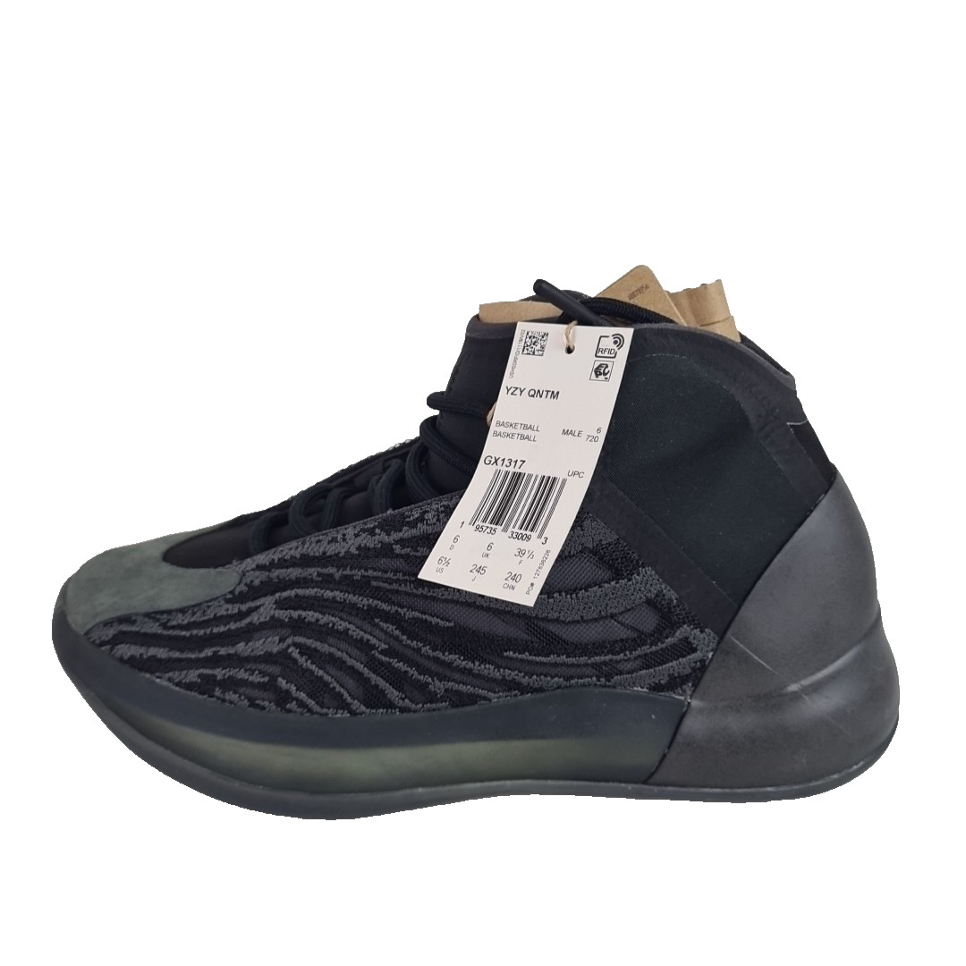 Adidas Men’s Yeezy Qntm GX1317 Lace Up Sneakers Athletic Shoes Black Sz 6.5