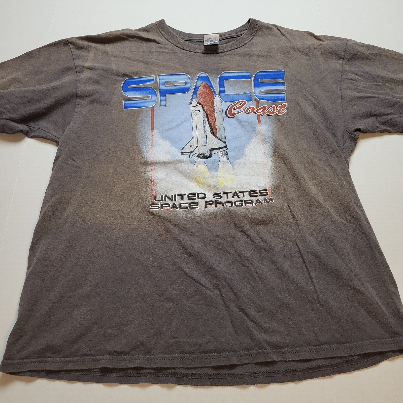 Space Coast T-Shirt Mens XL Rocket Ship United States Gray Tee ♡17
