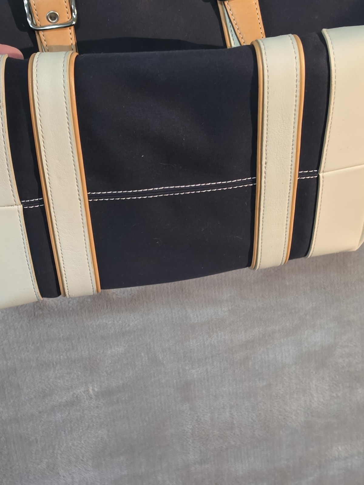 VTG Coach 2001 Hampton Navy Blue Mini Canvas Tote Style #7740