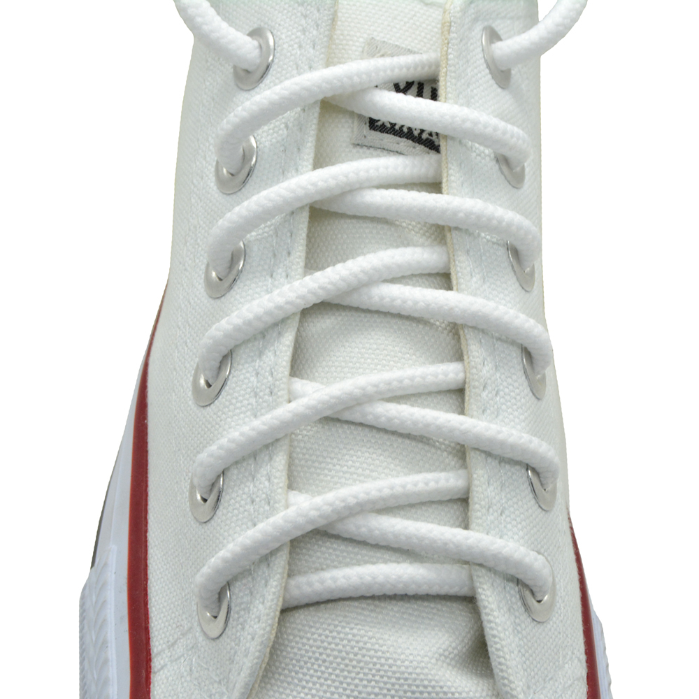 27″,36″,45″,54,63″, White Round Shoelaces 5mm(Thick) One Pair