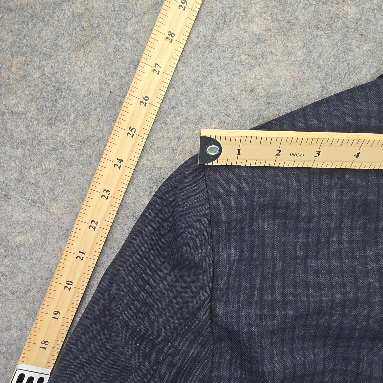 Todd Snyder Mayfair Fit Sport Jacket 42R Charcoal Blue Plaid Wool Partial Lined