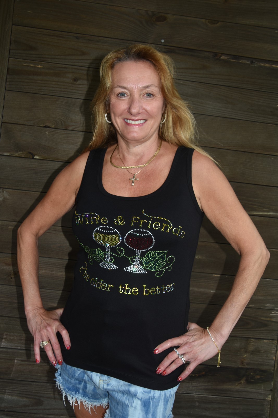 Wine & Friends rhinestone bling shirt or tank XS S M L XL XXL 1X 2X 3X 4X 5X