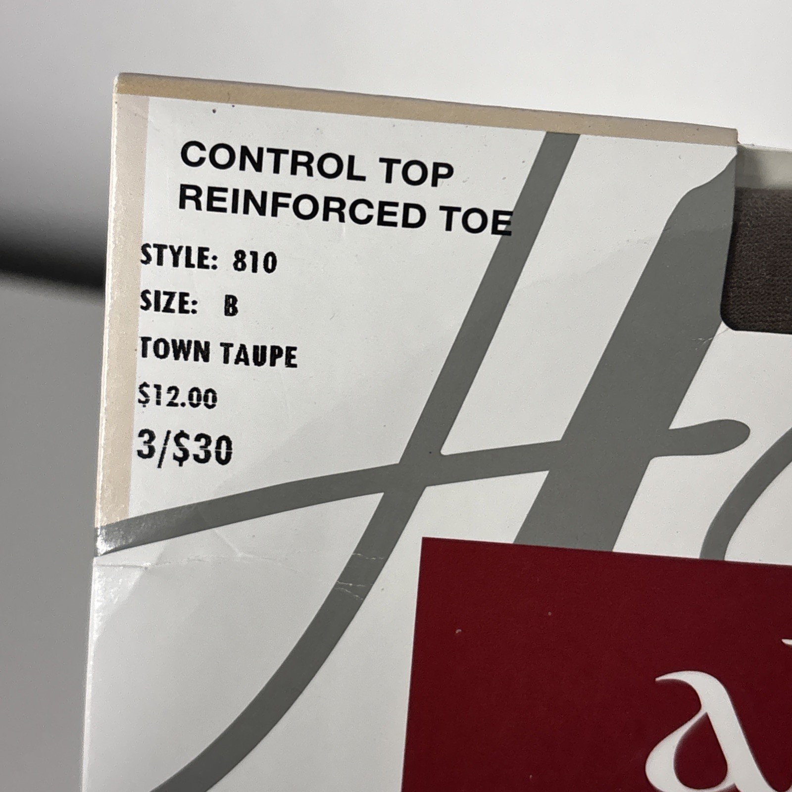 Hanes 810 Alive Full Support Control Top Pantyhose town taupe size B