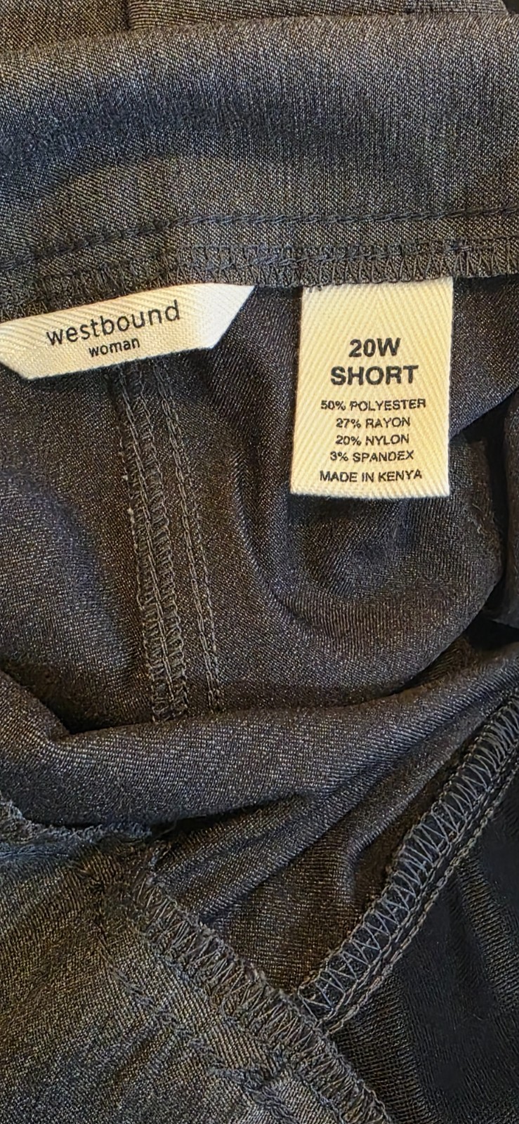NWT Westbound Park Ave Fit Slim FX Gray Pull-On Pants Women’s 20W Short
