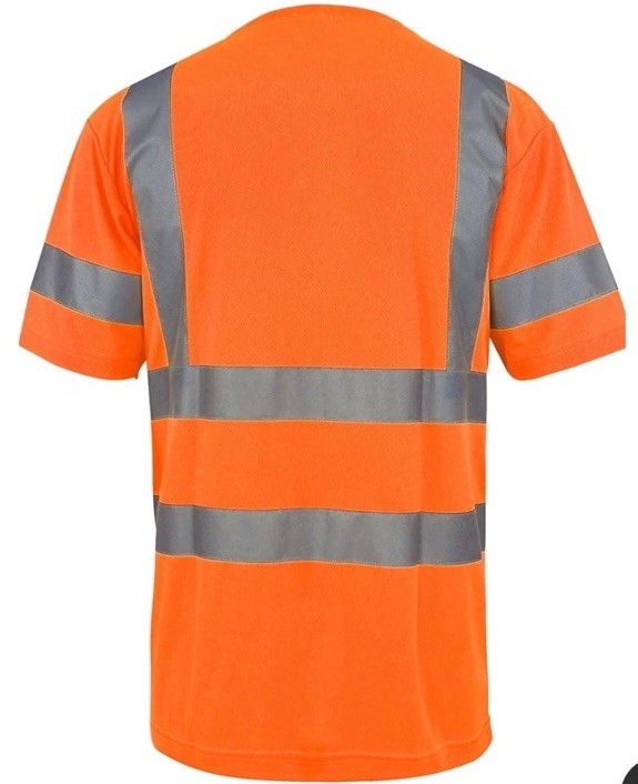 Hi-Viz Safety T-Shirt With Reflective Tapes Sz XL Short Sleeve Black Bottom