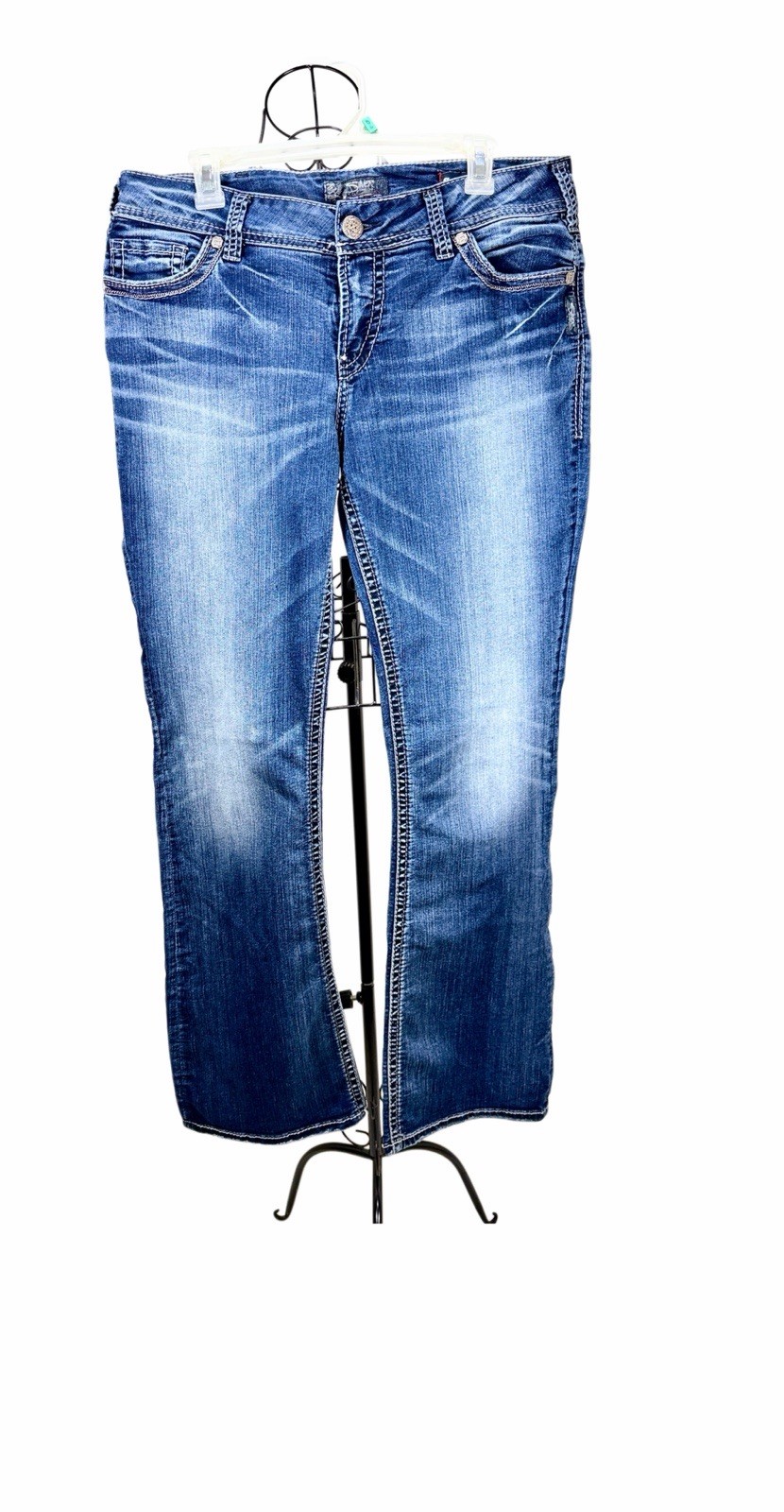 Silver Jeans Co. Suki Bootcut Mid Rise Medium Wash Stretch Denim Blue Jeans plus