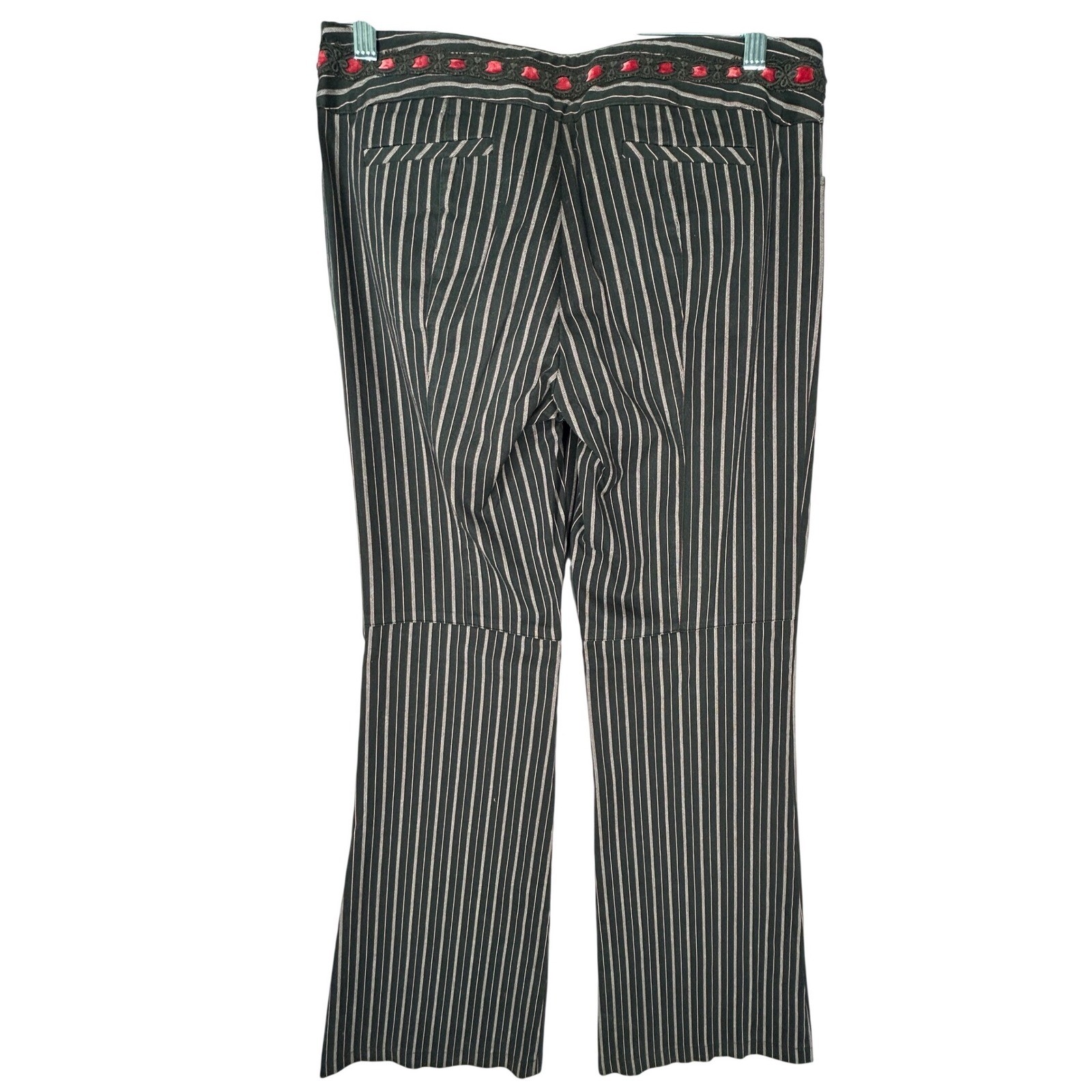 Nanette Lepore Pin Stripe Pants Ribbon Waist Double Button/Hook Women’s Size 6