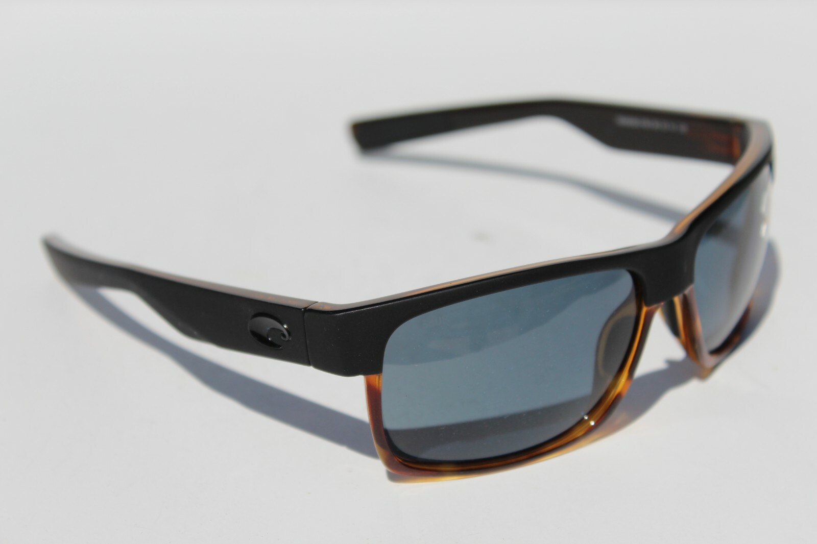 COSTA DEL MAR Half Moon 580P POLARIZED Sunglasses Matte Black Tortoise/Gray NEW