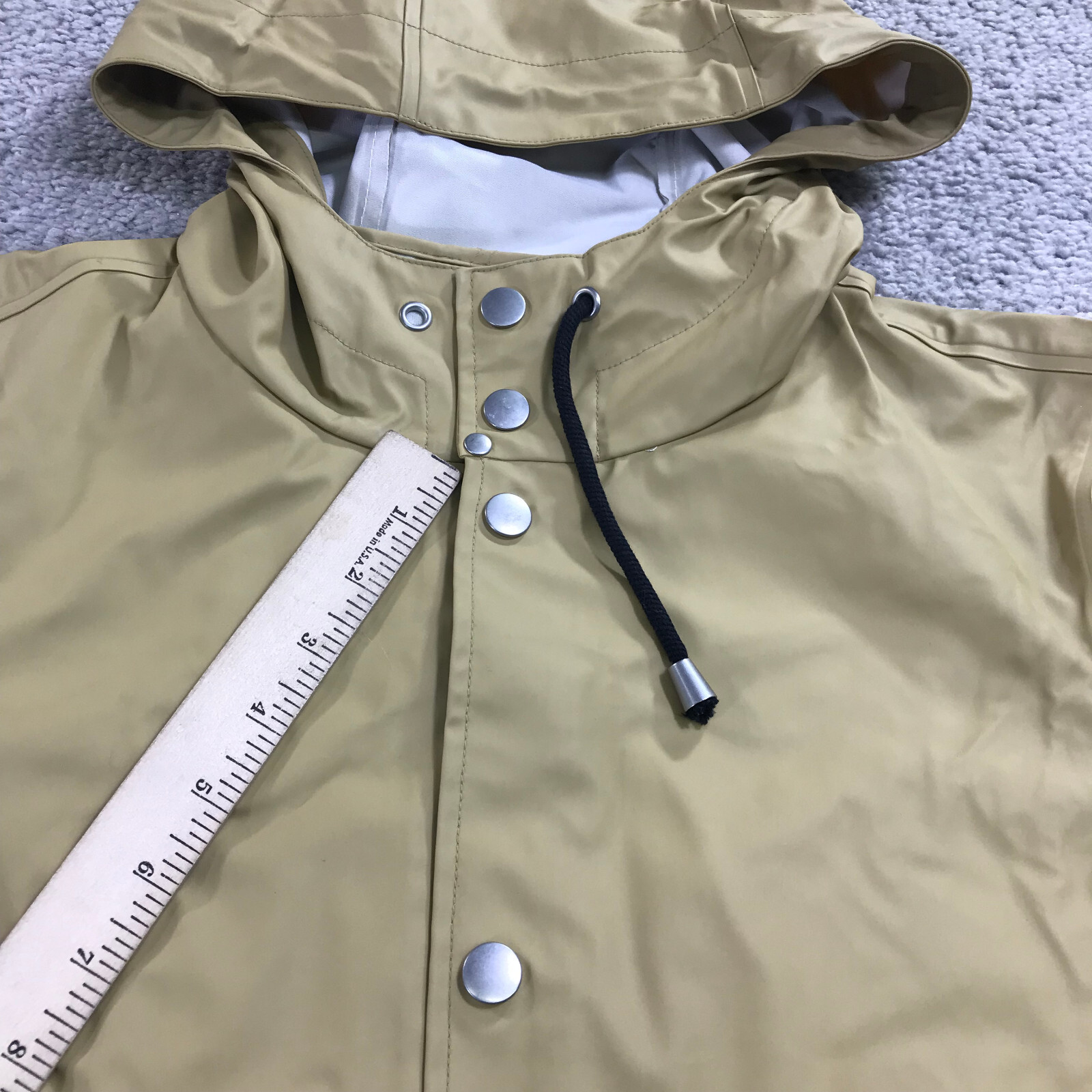 Stutterheim Jacket Mens 2XS XXS Snap Hoodie Hood Rain Coat Heavy Stockholm Nude