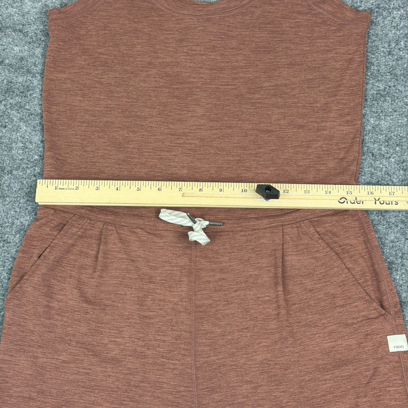Vuori Lux Harem Jumpsuit Womens XS Rust Drawstring Waist Sleeveless Style VW458