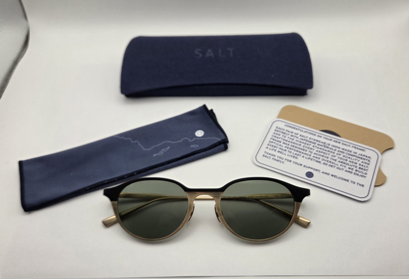 SALT WISTER Black Brushed Gold / Titanium Polarized sunglasses 49 20 142