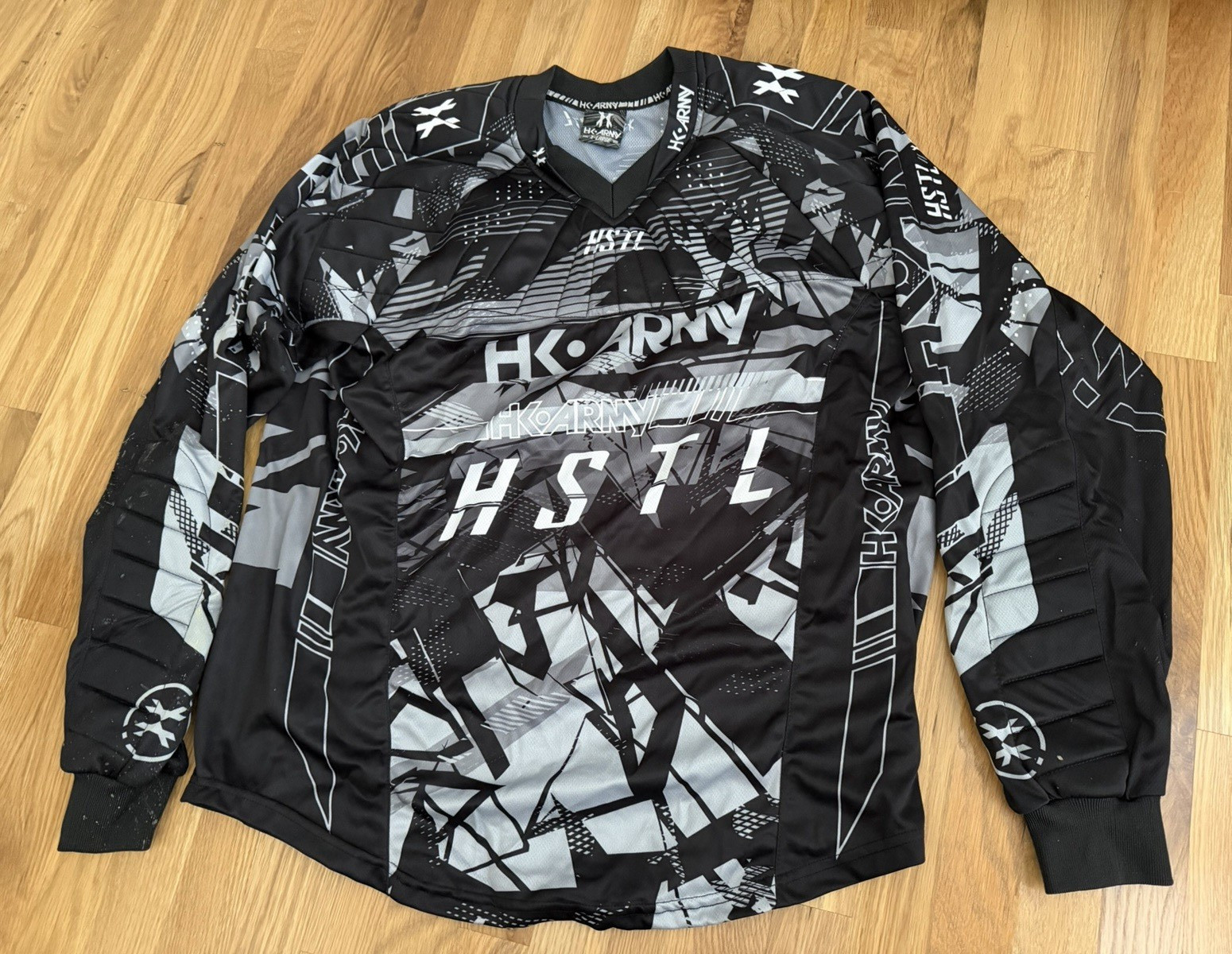 H.K Army Paintball Jersey Mens XL Long Sleeve Black Gray White Breathable