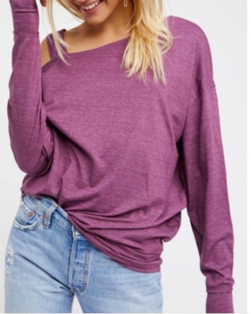 We The Free Saratoga Off Shoulder Purple Top Size XS