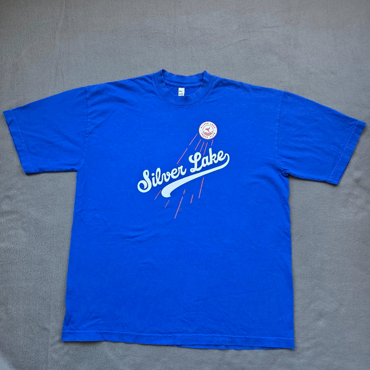 Silver Lake Track Club T Shirt Mens Size Large Spring Classic 25 Blue Cotton Tee
