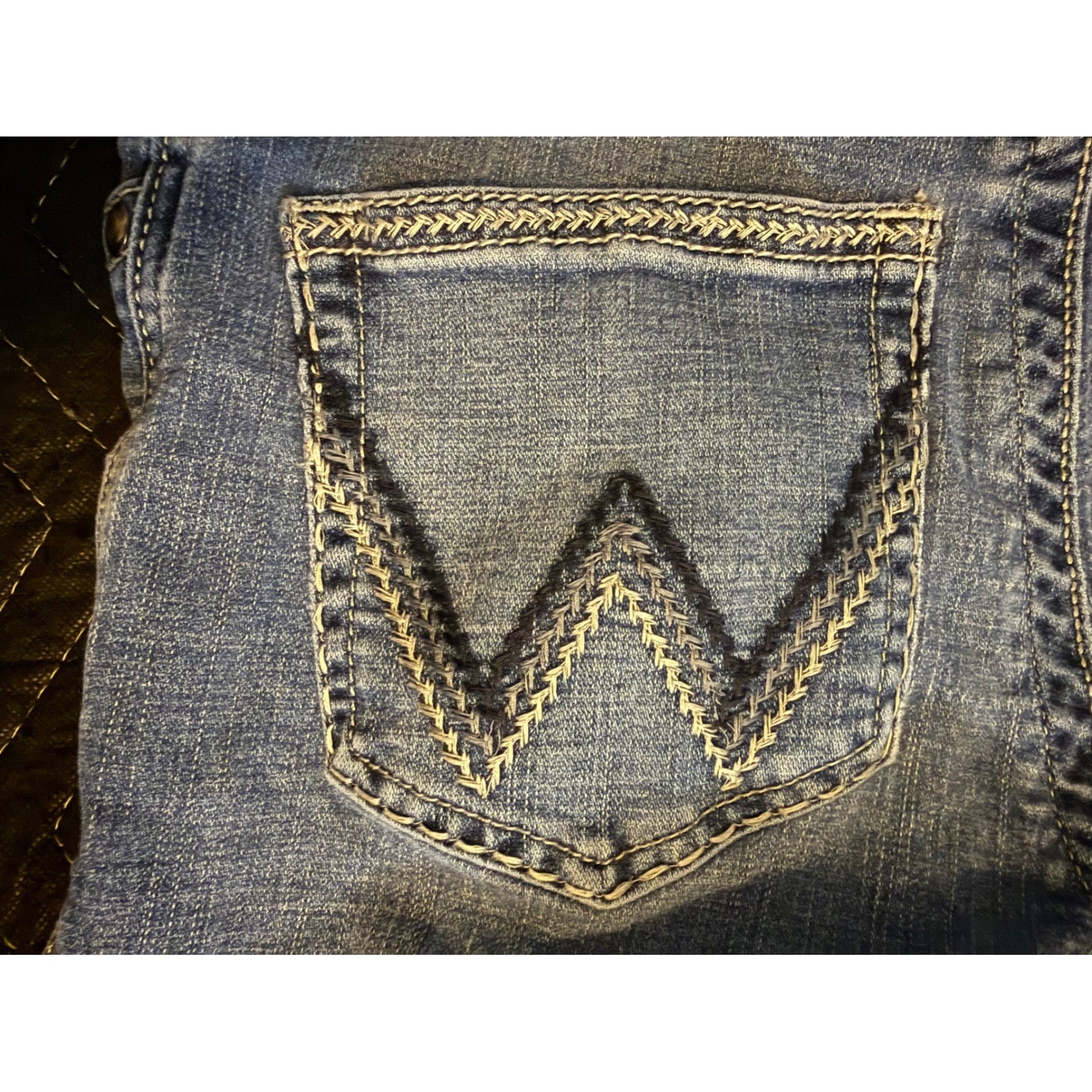 Wrangler Willow Ultimate Riding Jeans Womens 9×34 Blue Bootcut Stretch Denim
