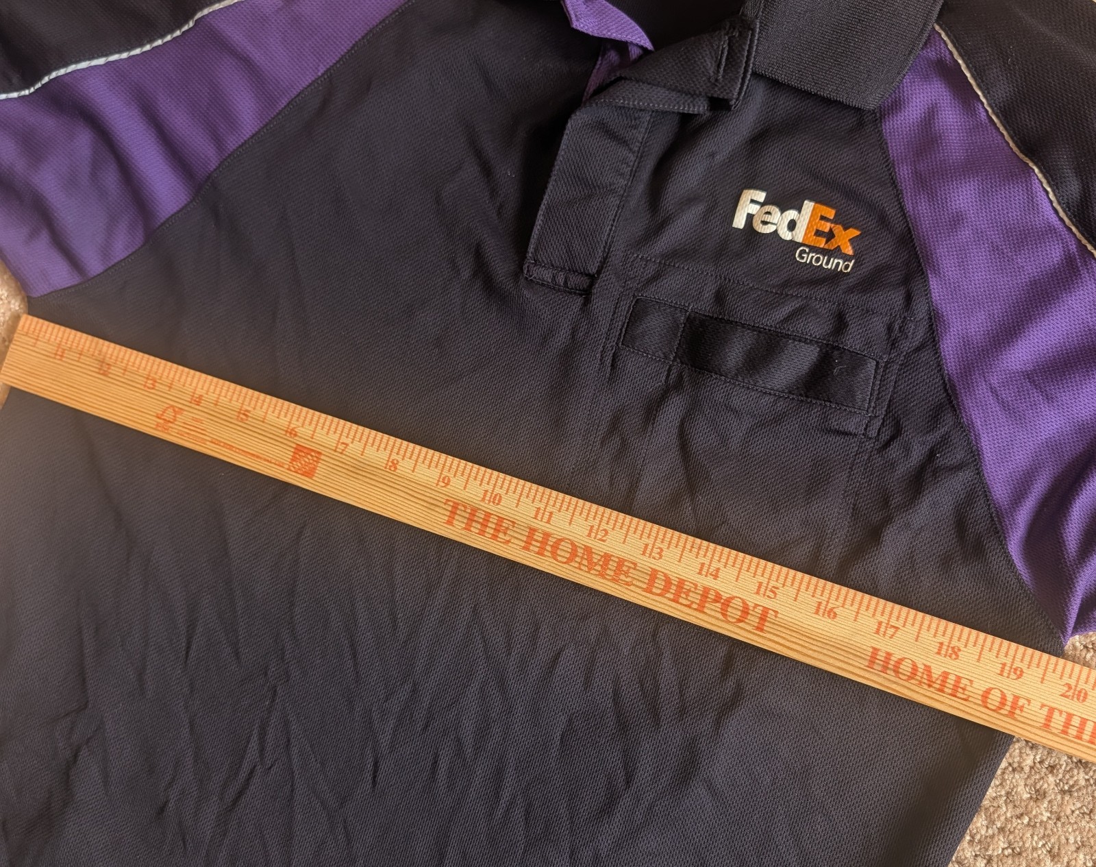 FedEx Short Sleeve Medium Polo Shirt Black Purple FedEx Lot Of 2