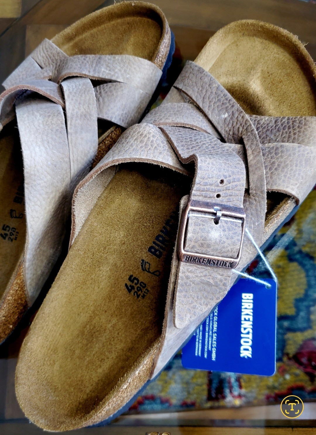 BIRKENSTOCK Lugano Oiled Leather in Camberra Old Tobacco Regular Width Size 45