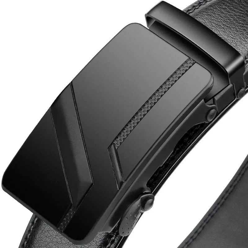 Men’s Luxury PU Leather Belt Metal Buckle Fashion Belt for Jeans Cargo Pants