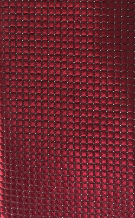 Neck Tie Dark Red with Dark Red Silver Tiny Squares 3.25 inches Wide 55 in Long