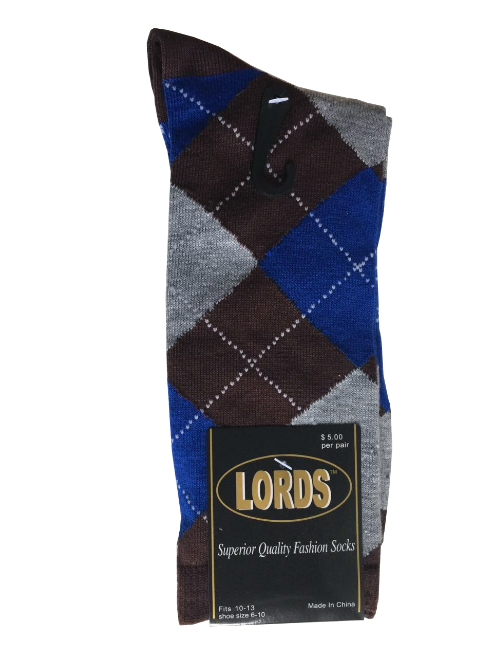 12 Pairs New Cotton Men’s Lords Argyle Style Dress Socks Size 10-13 Multi-color