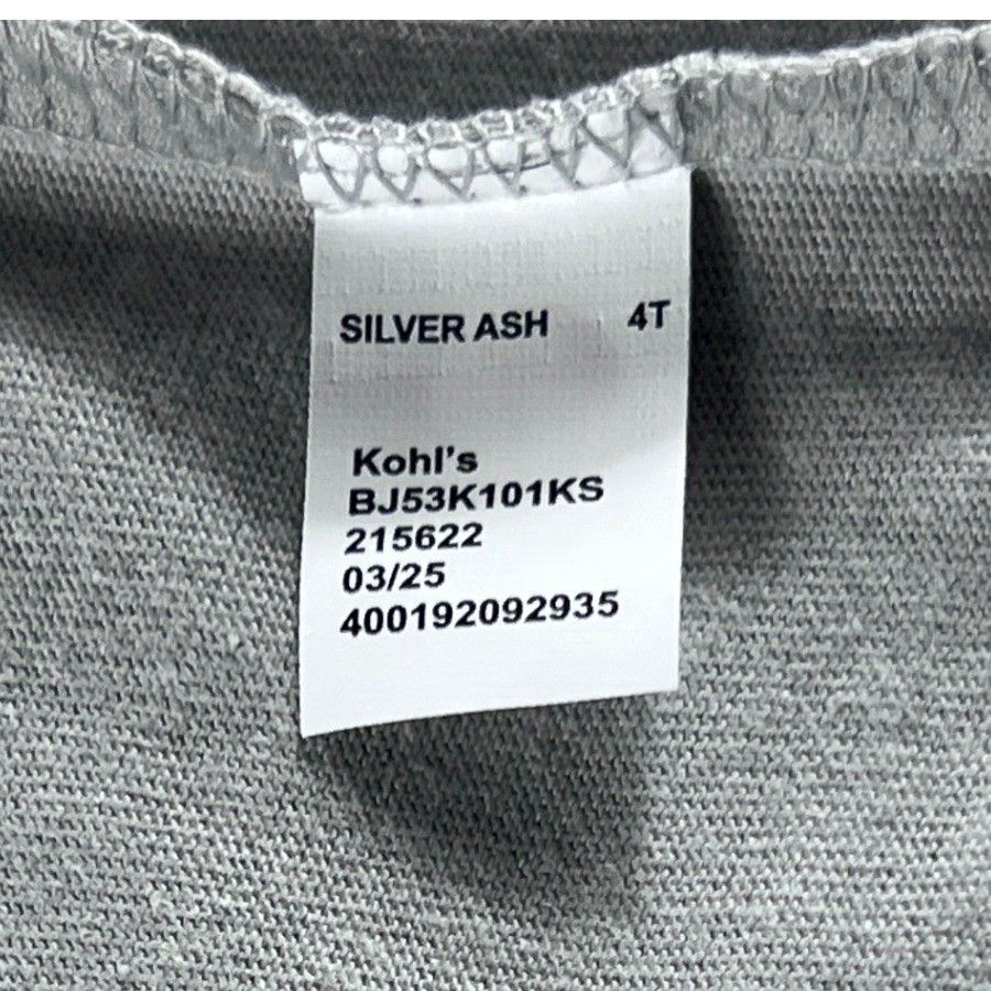 Jumping Beans Boys 4T Raglan Baseball Essential Tee Silver Ash Gray BJ53K101KS