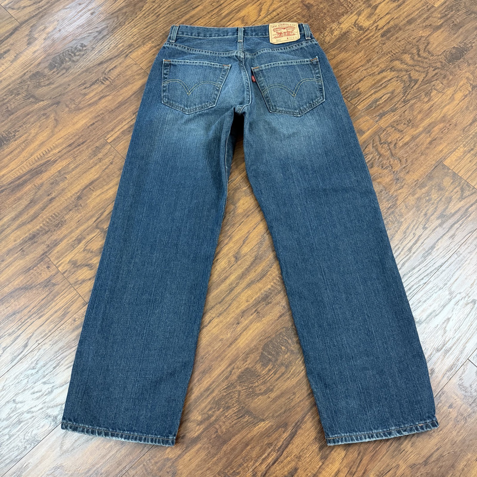 Levis 569 Jeans Men 30 (Fits 29×30) Blue Straight Loose Dark Wash Cotton Denim