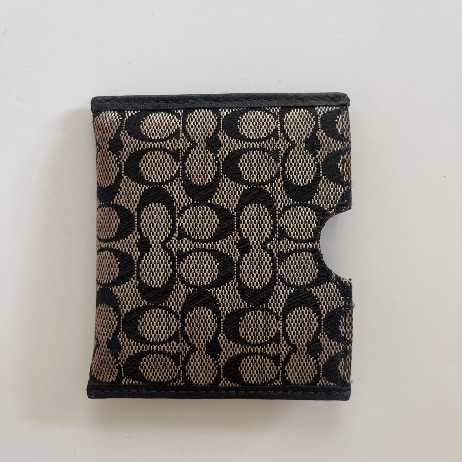 Vintage Coach Black Signature Logo Fabric Double Sided/ handbag only/