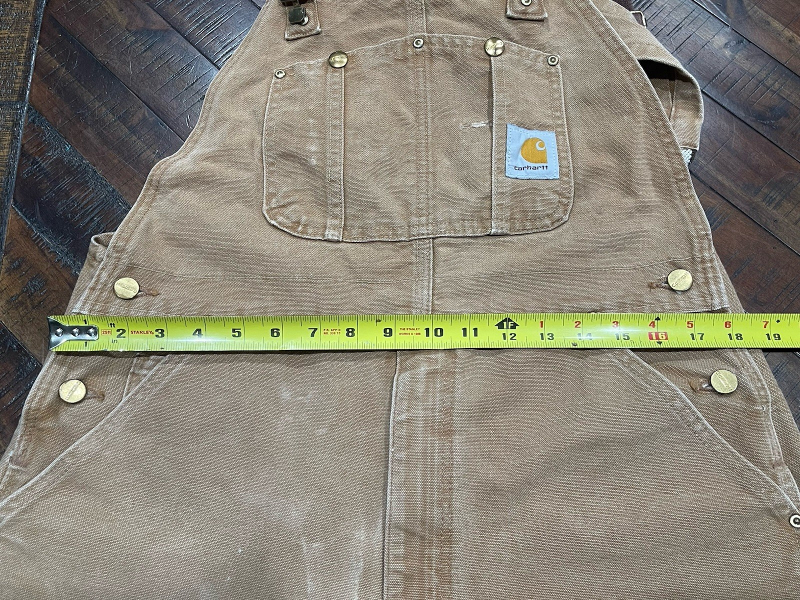 Carhartt Bib Duck Overalls 36×30 Double Knee Bibs R08 BRN Brown 100% Cotton