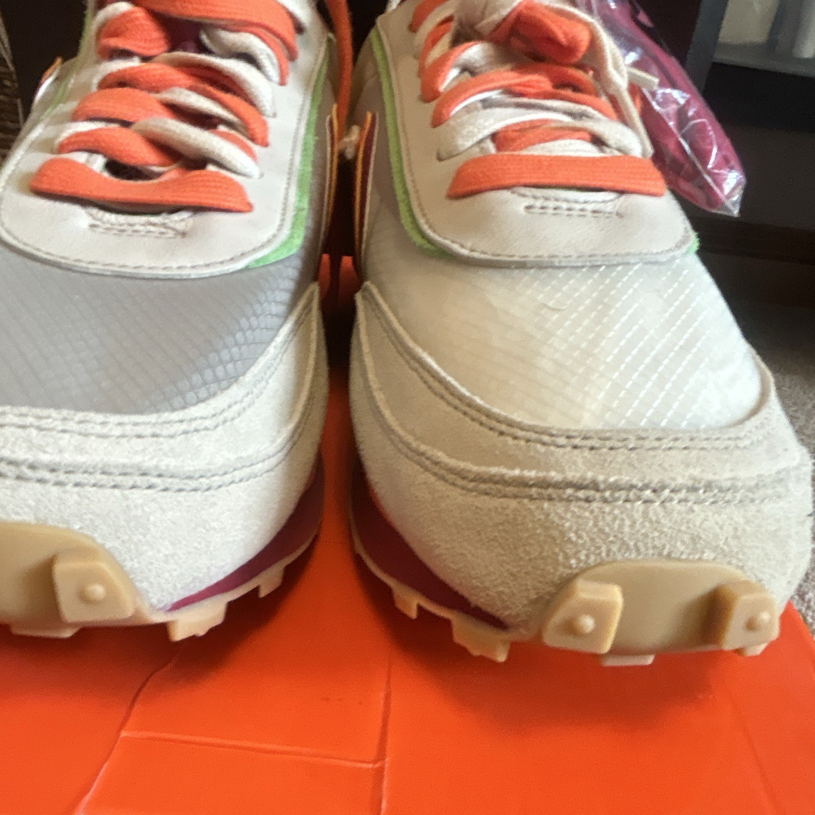 Nike LDWaffle Beige/Orange Low Top Lace-Up Athletic Sneaker DH1347-300