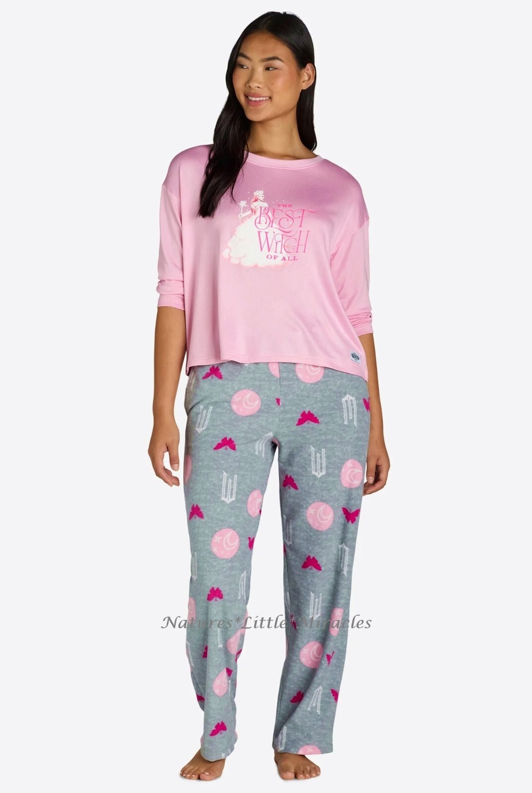 Wicked Womens Pajamas Set Size Medium 8- 10 Glinda Shirt Sleep Pants Elphaba NWT