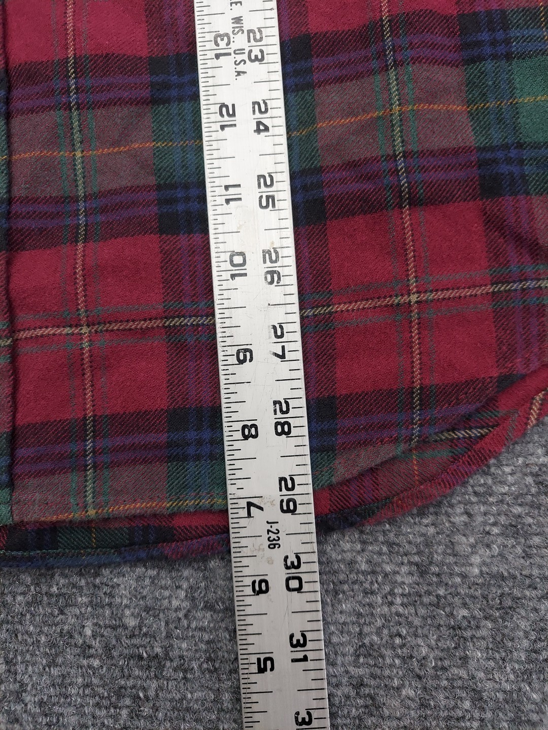 Pendleton Shirt Men Large Plaid Burgundy Country Traditionals Wool USA Flannel