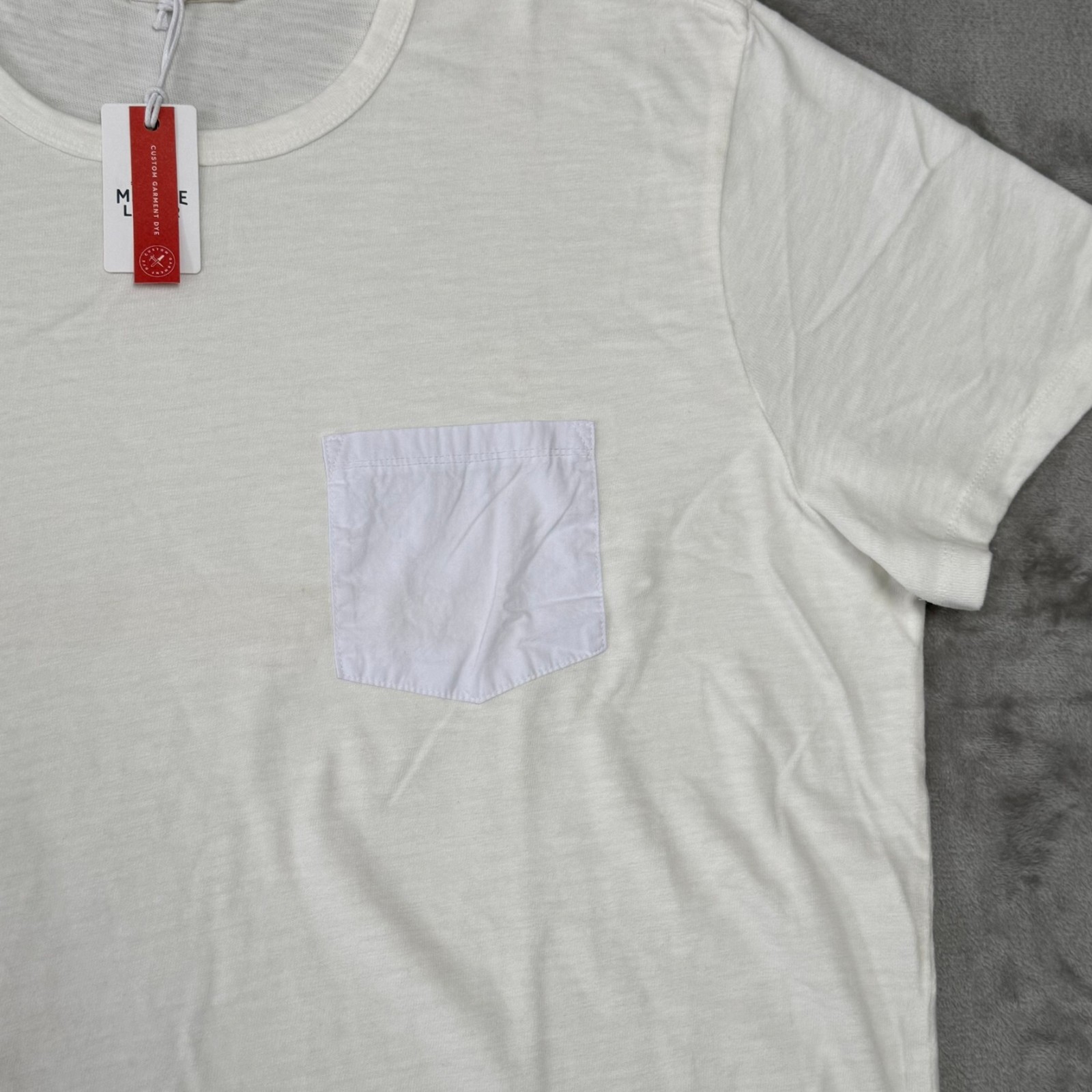 Marine Layer Heavy Slub Pocket Tee T-Shirt Mens XL Antique Cream Soft New NWT