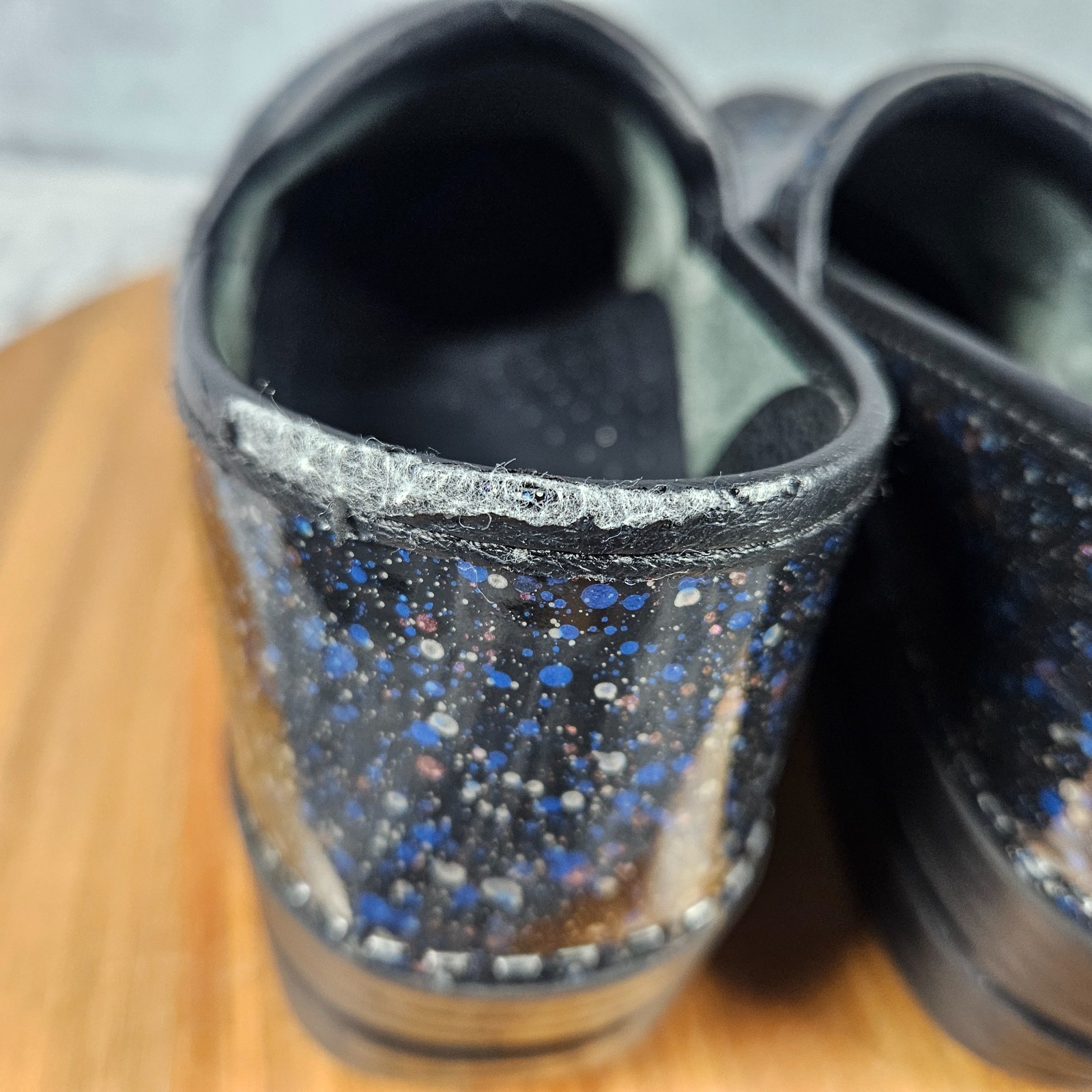 Dansko Professional Clogs Black Multicolor Paint Splatter Slip On EU 39 US 8.5–9